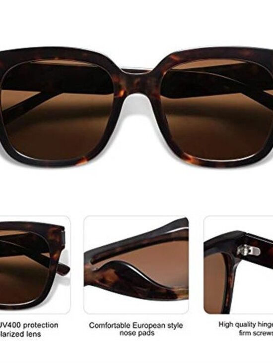 Women\'s Polarized Sunglass Trendy Square Large Sun Glasses